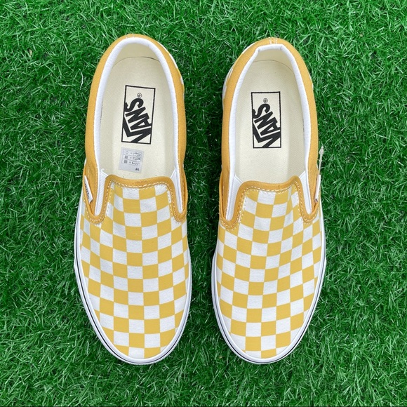 Vans Classic Slip On Checkerboard Ochre - Picture 2 of 6